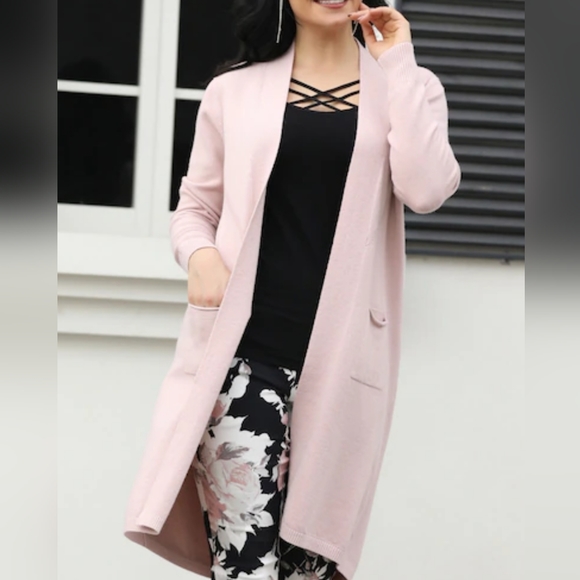 Pink Duster Cardigan /New - Picture 2 of 9
